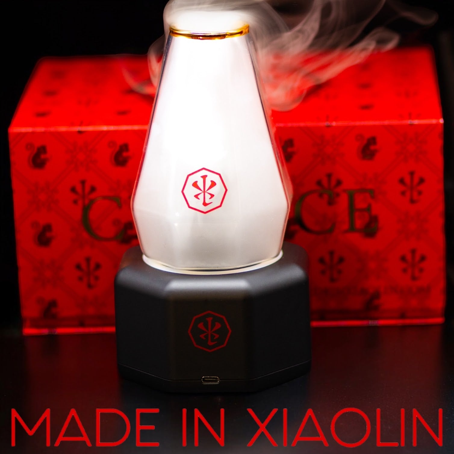 The Made in Xiaolin Chalice vaporizer filling with vapor