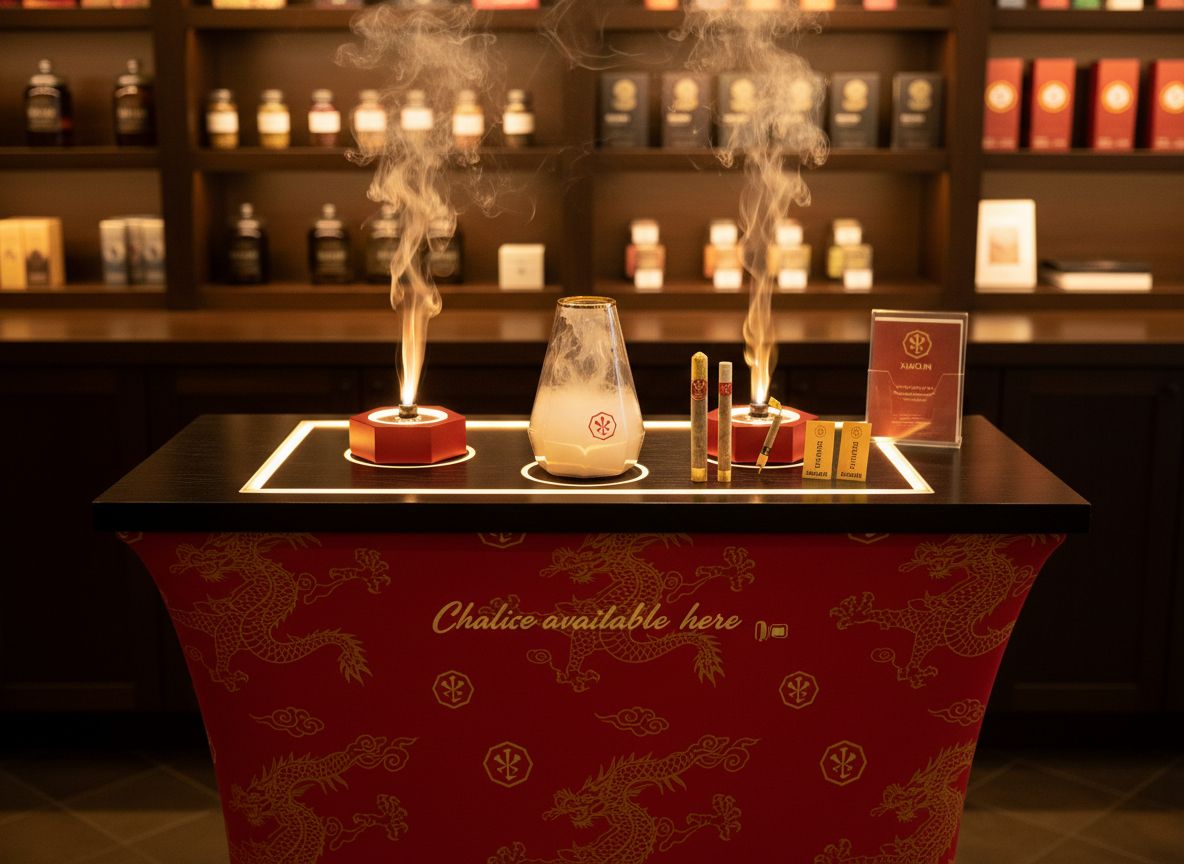 Branded Cloud Bar pop-up in a dispensary